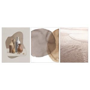 IKEA BILD Poster, organic shapes, 16 ¼x20 " (3- PACK) NEW